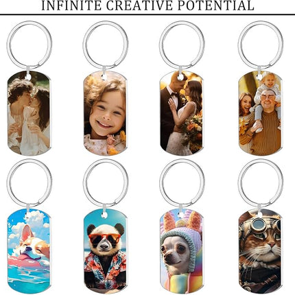 Custom Keychain, Personalized Keychain with Photo Text, Customized Double-sided Photo Gift for Boyfriend Family