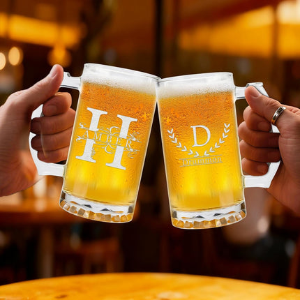 Custom Beer Mug 18/35oz Personalized Engraved Beer Glass with Name for Men, Groomsmen Gifts, Birthday, Father's Day, Style3