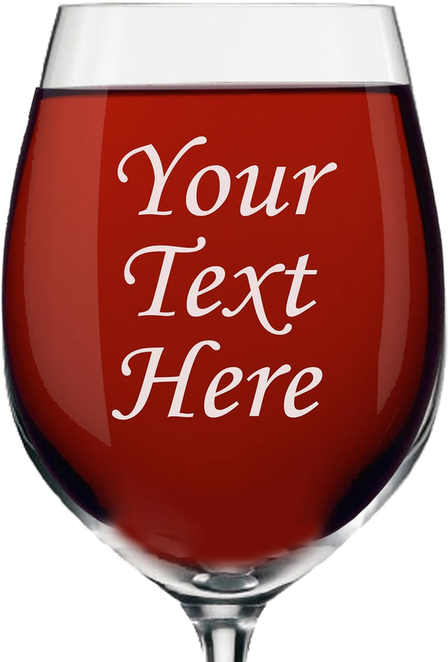 Personalized Wine Glass With Stem - Engraved with Your Custom Text