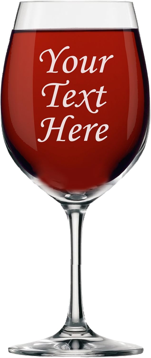 Personalized Wine Glass With Stem - Engraved with Your Custom Text