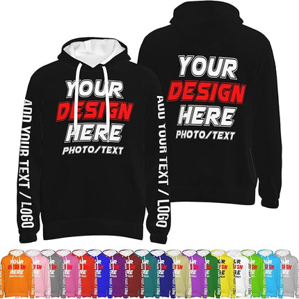 Custom Hoodies for Men and women  – Personalized Sweatshirts with Photo, Logo, or Text Printed Front & Back