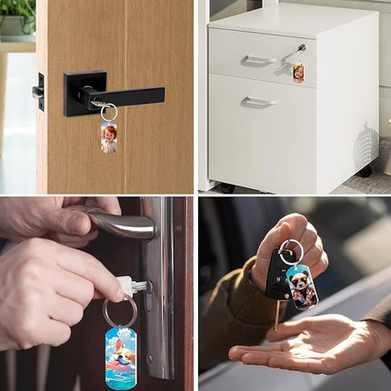 Custom Keychain, Personalized Keychain with Photo Text, Customized Double-sided Photo Gift for Boyfriend Family