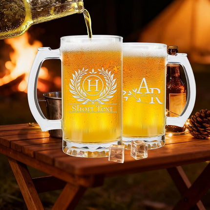 Custom Beer Mug 18/35oz Personalized Engraved Beer Glass with Name for Men, Groomsmen Gifts, Birthday, Father's Day, Style3